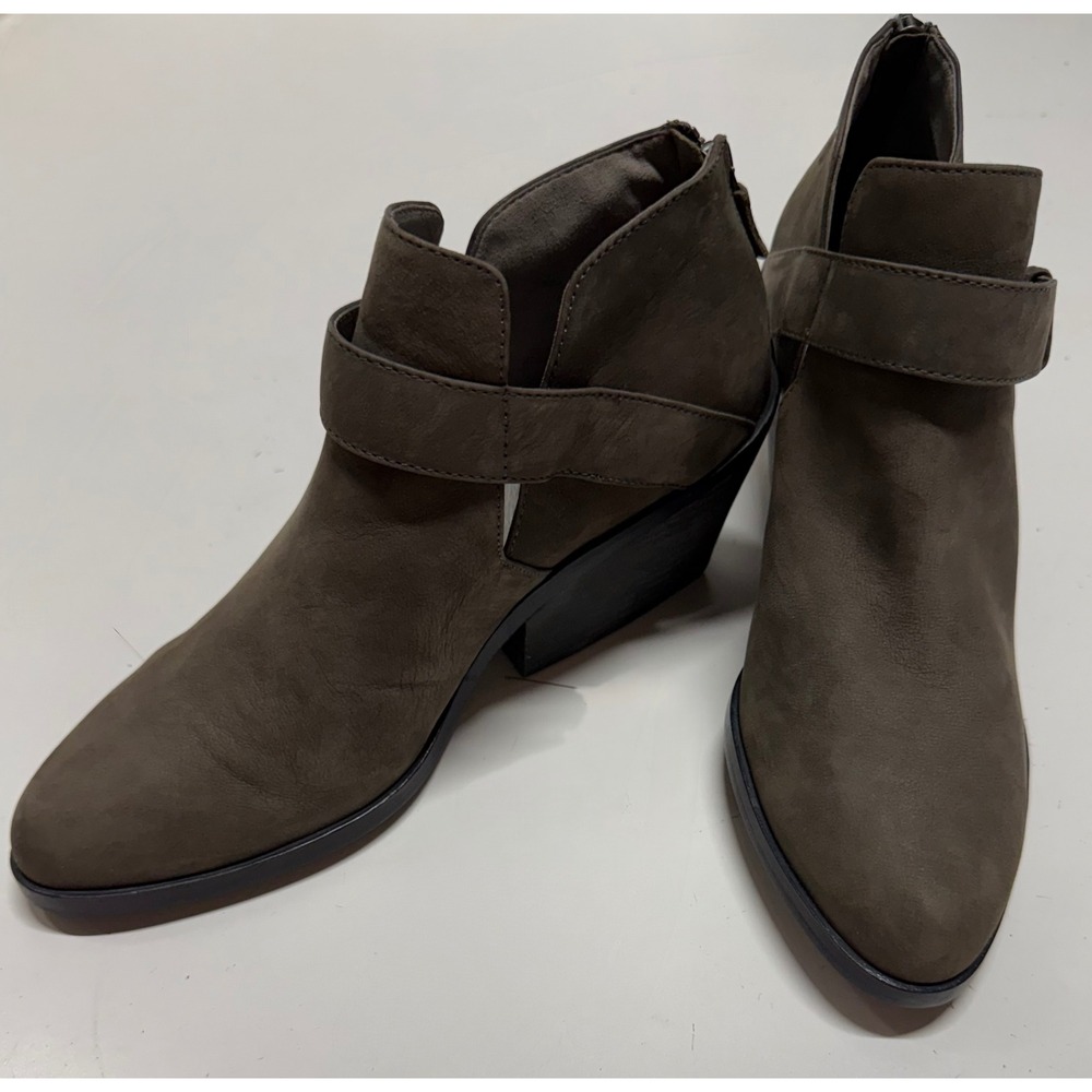 Eileen Fisher Womens Taupe Nubuck Leather Wrap Strap Ankle Boots Size 8 B4278L1